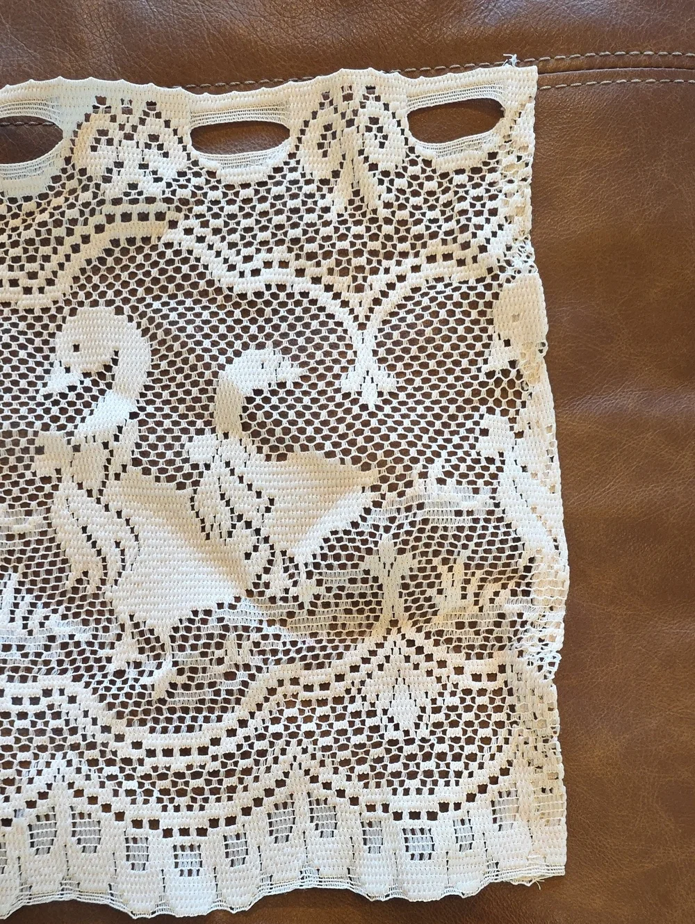Vintage Cream Lace Geese Curtain Valance Window Treatment 24